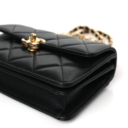 Chanel Shiny Calfskin Quilted Mini Metal Top Handle Flap Black 8 of 8