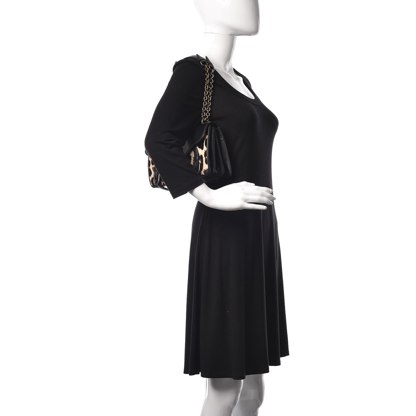 Calfskin Pony Hair City Knot Bag Black