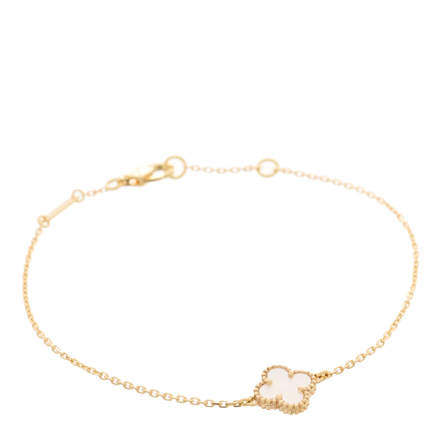 18K Yellow Gold Mother of Pearl Sweet Alhambra Bracelet