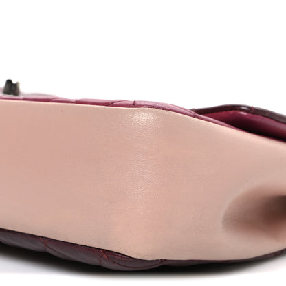 Chanel Lambskin Quilted Medium Tri-Color Flap Burgundy Dark Pink 10 of 10