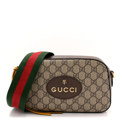 Gucci GG Supreme Monogram Web Neo Vintage Shoulder Bag Beige New Acero Crop 1 of 10
