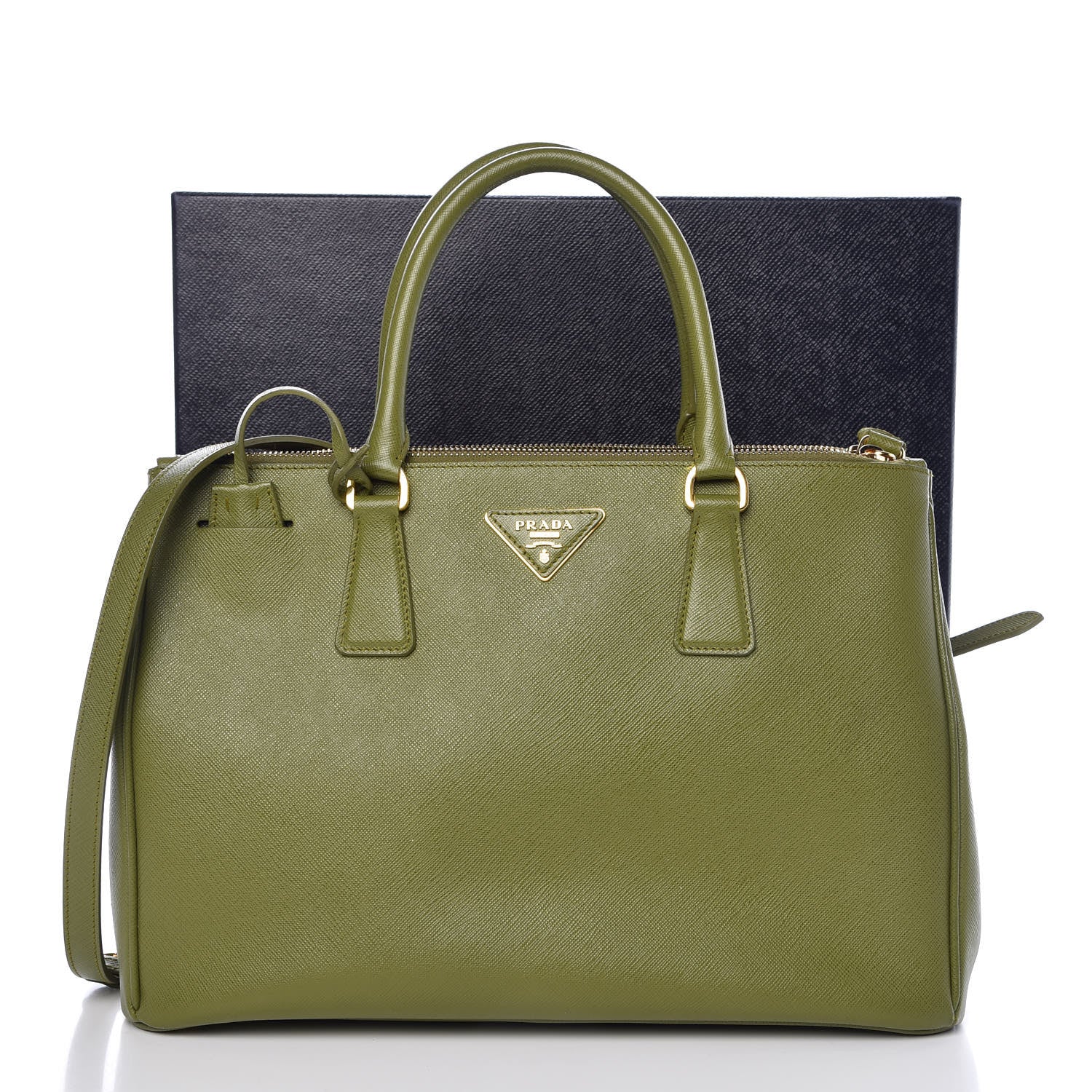 Prada Saffiano Medium Galleria Double Zip Tote Edera 9 of 9