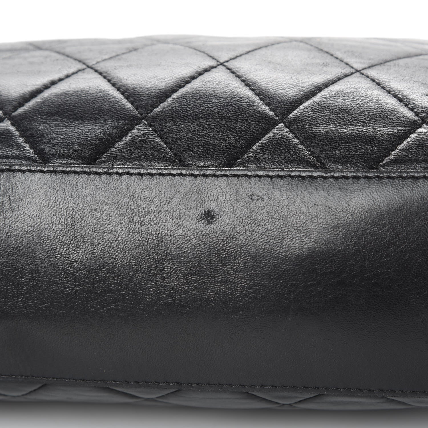 Chanel Glazed Lambskin Quilted Large North South Tote Black 14 of 15
