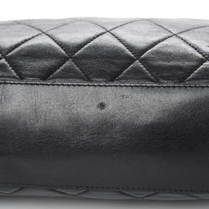 Chanel Glazed Lambskin Quilted Large North South Tote Black 14 of 15