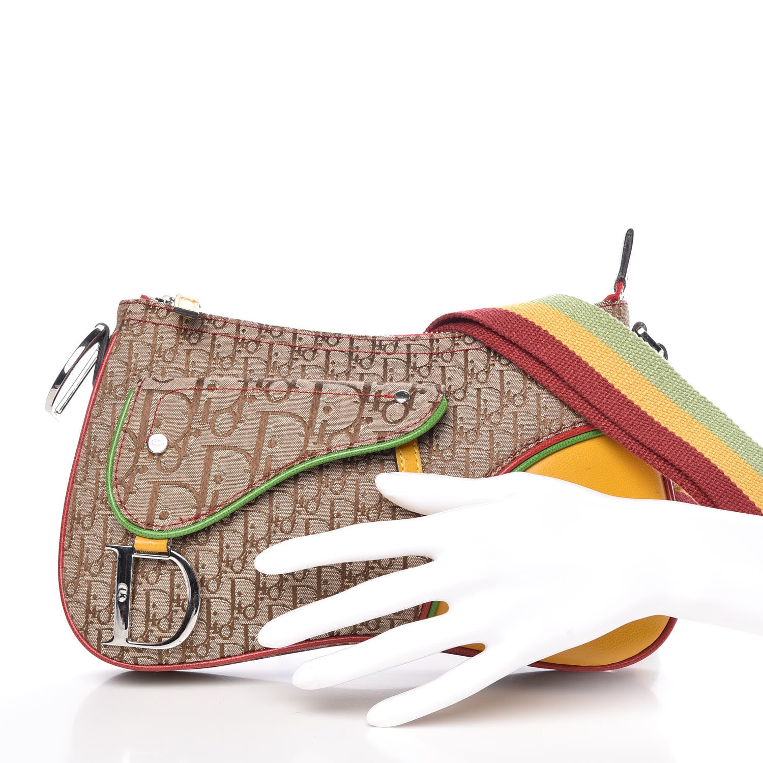 Christian Dior Monogram Rasta Double Saddle Beige 2 of 12