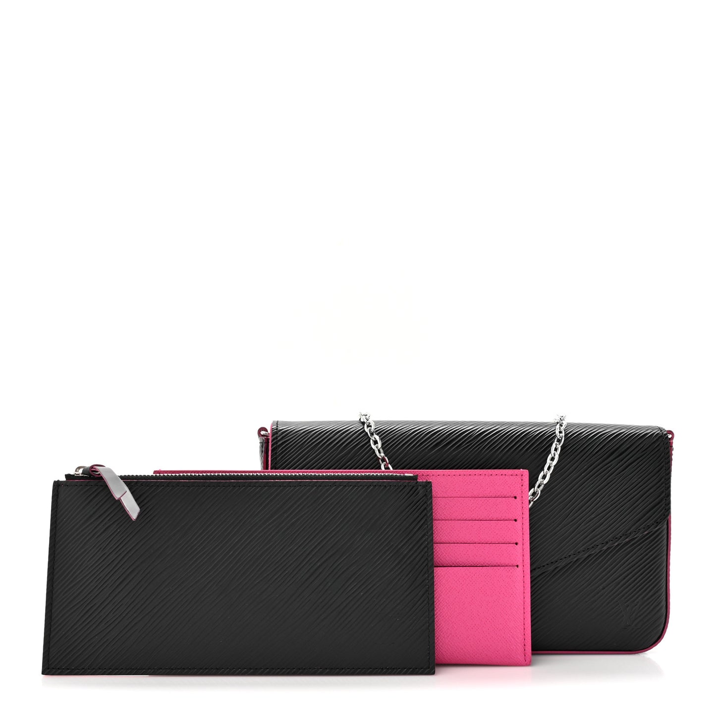 Epi Pochette Felicie Black Hot Pink