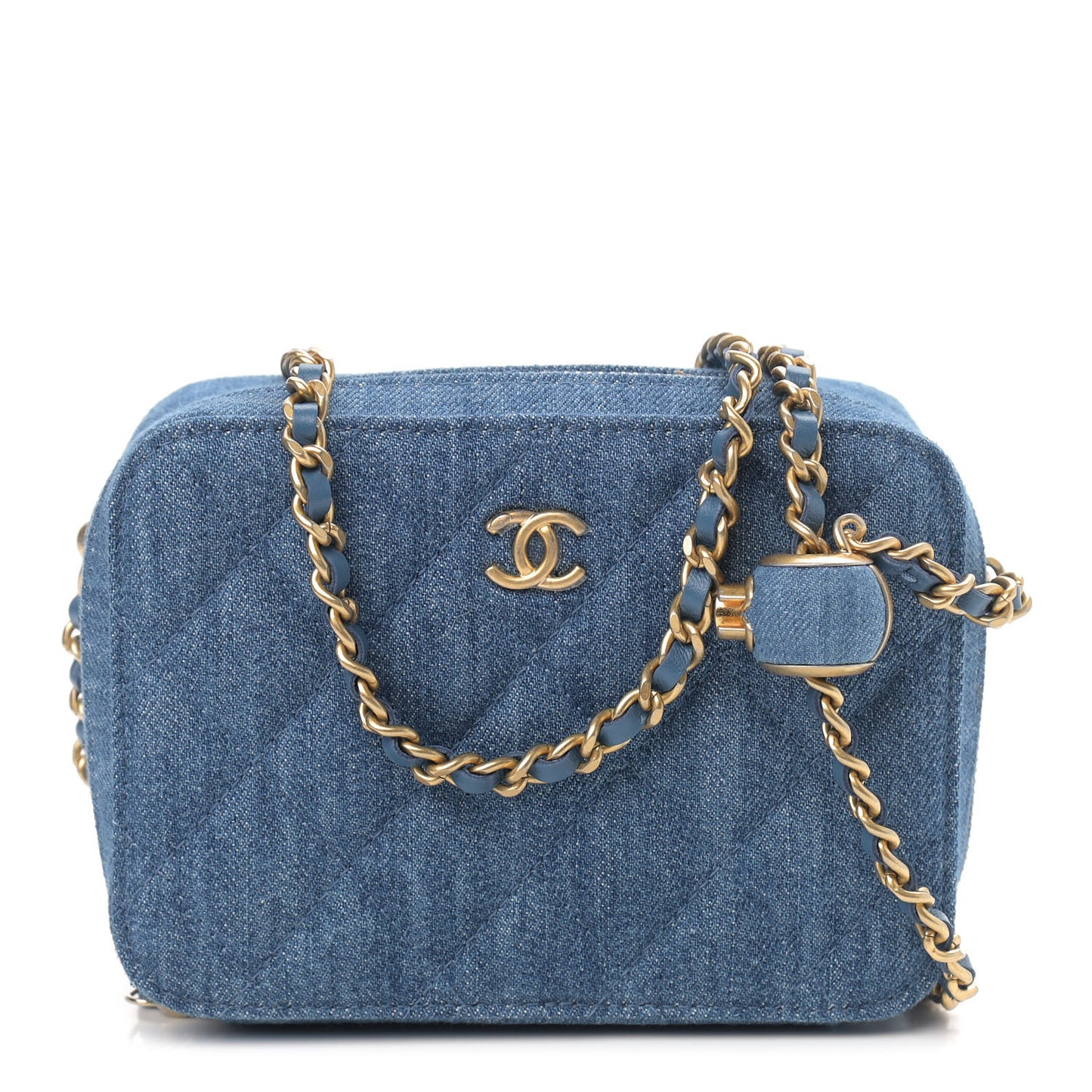 Denim Quilted CC Pearl Crush Camera Case Blue