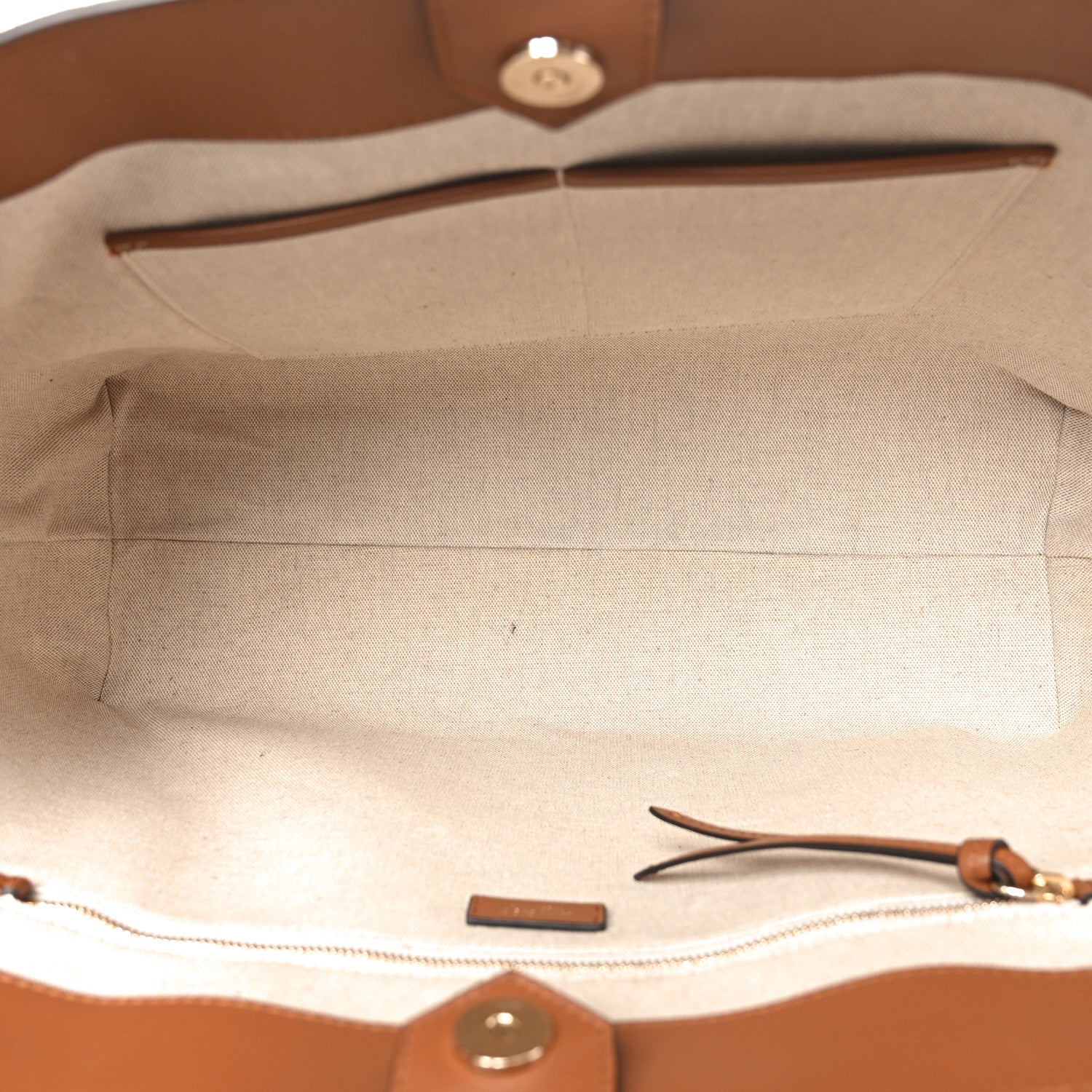 Jimmy Choo Canvas Embroidered Logo Tote Ecru Tan 5 of 9