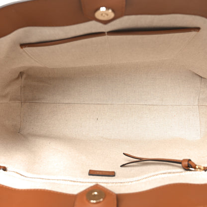 Jimmy Choo Canvas Embroidered Logo Tote Ecru Tan 5 of 9