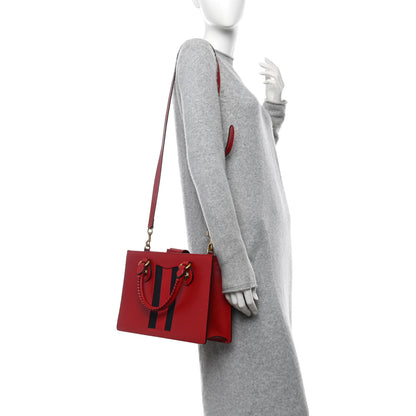 Gucci Grained Calfskin Small Animalier Top Handle Tote Red 2 of 10