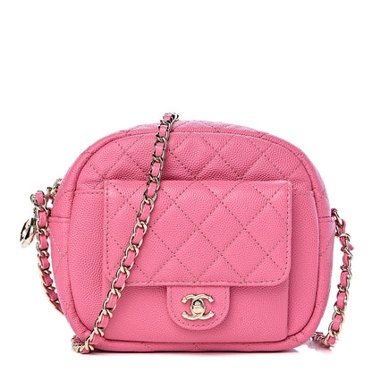 Chanel Caviar Quilted CC Day Camera Case Pink 2 of 10