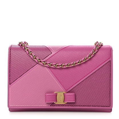 Salvatore Ferragamo Stitched Calfskin Medium Ginny Shoulder Bag Pink 1 of 11