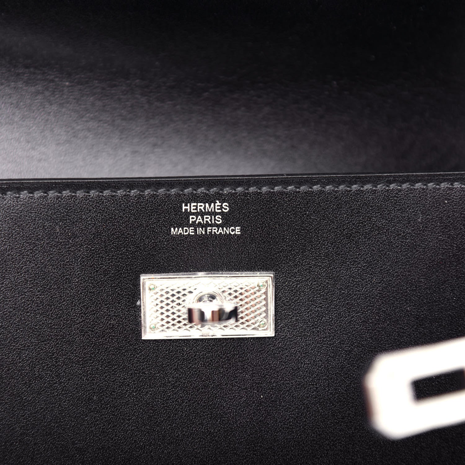 Hermes Box Guilloche Kelly Longue Wallet Black 6 of 7