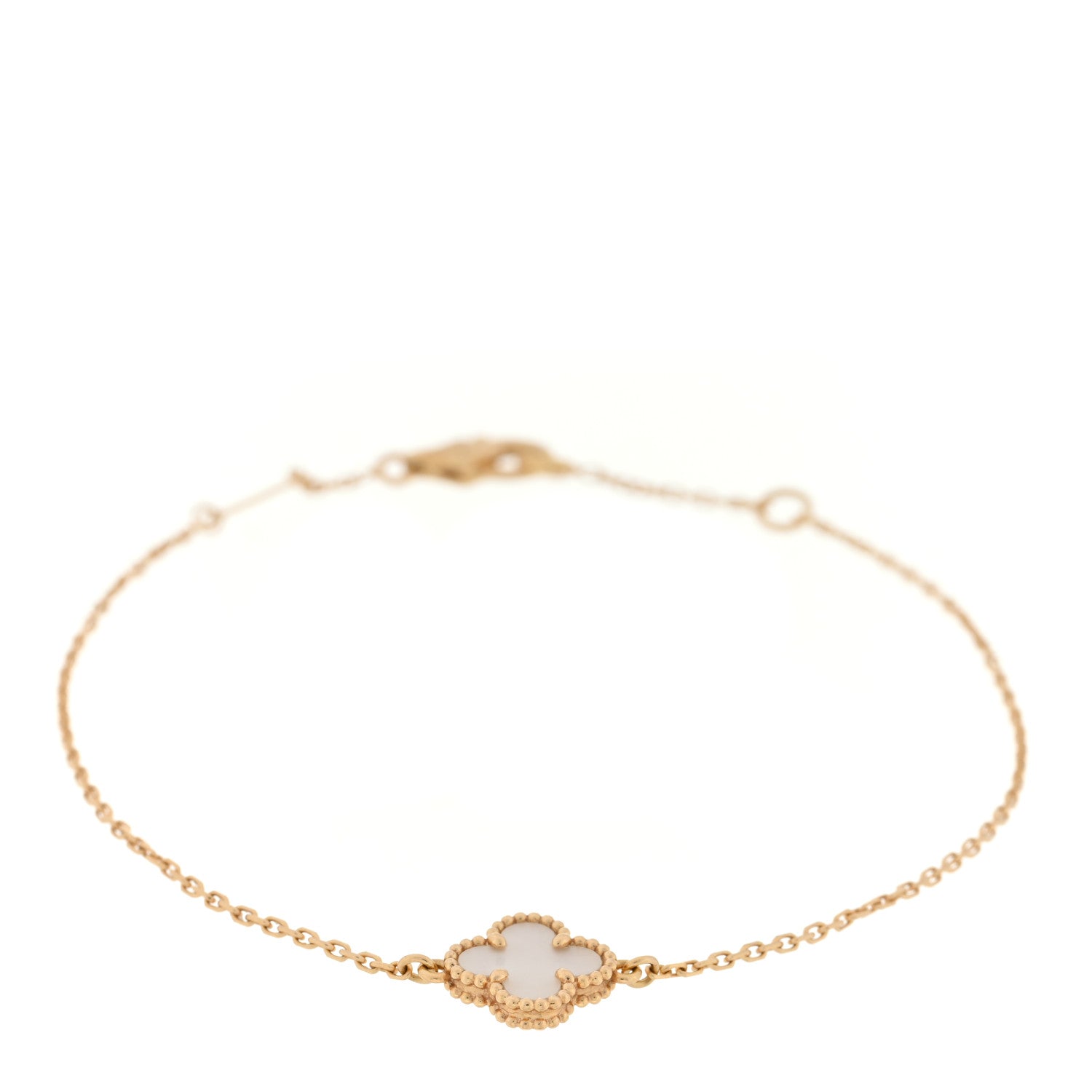 Van Cleef & Arpels 18K Yellow Gold Mother of Pearl Sweet Alhambra Bracelet 1 of 3
