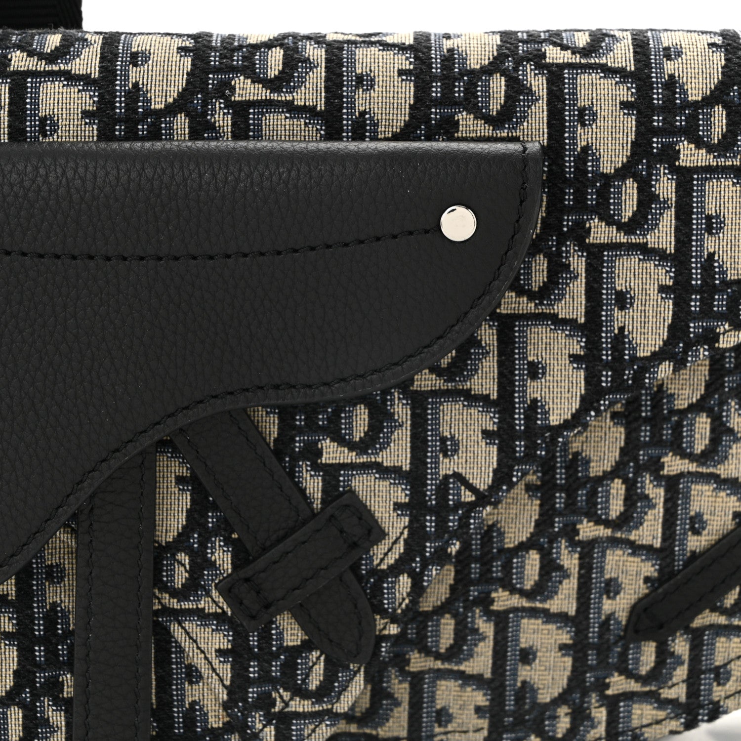 Christian Dior Oblique Saddle Messenger Pouch Beige Black 8 of 10