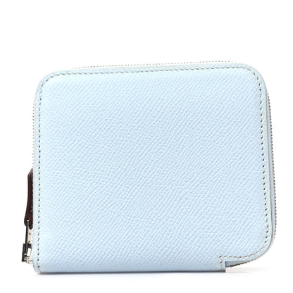 Hermes Epsom Silk'in Compact Wallet Bleu Brume 1 of 7