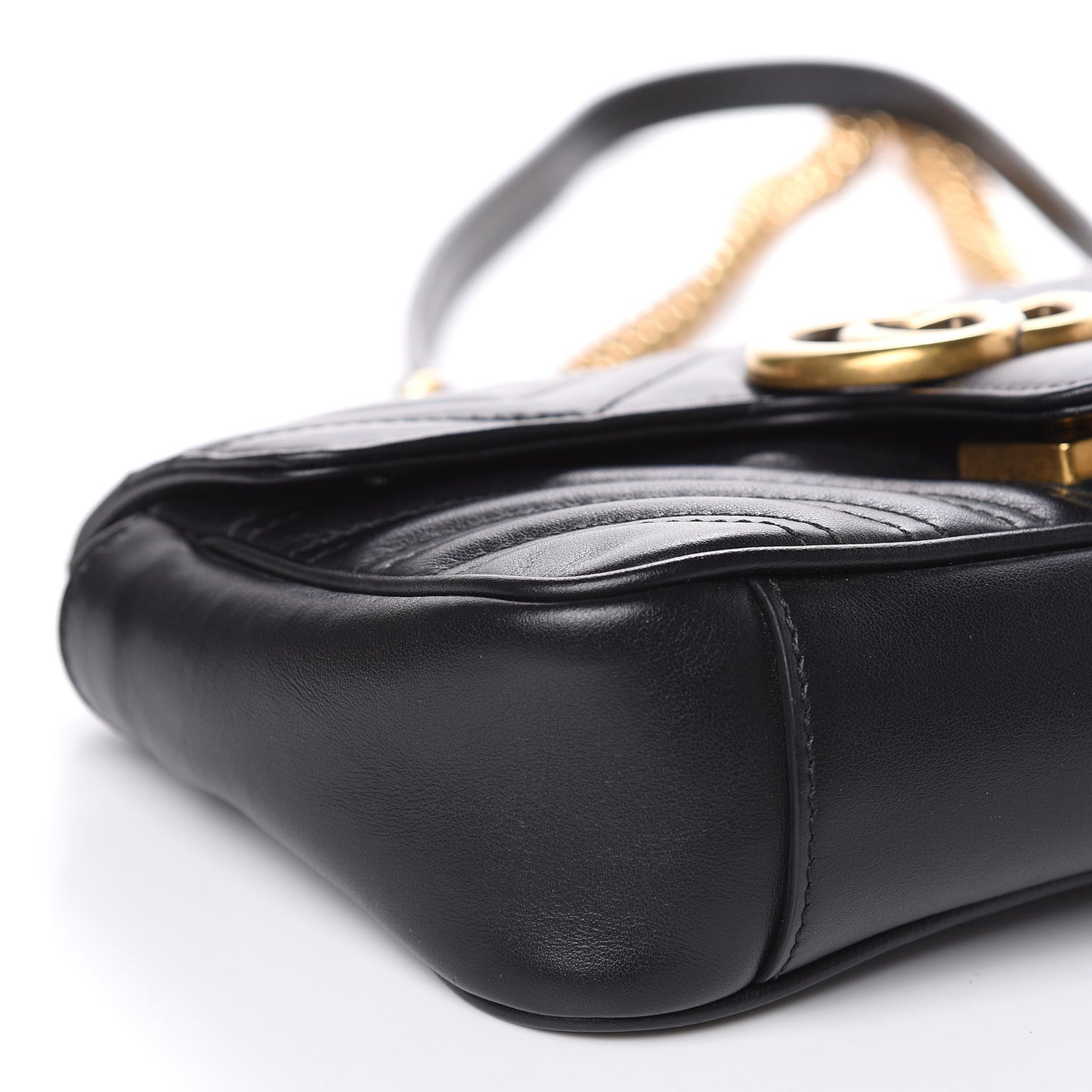 Calfskin Matelasse Mini GG Marmont Shoulder Bag Black