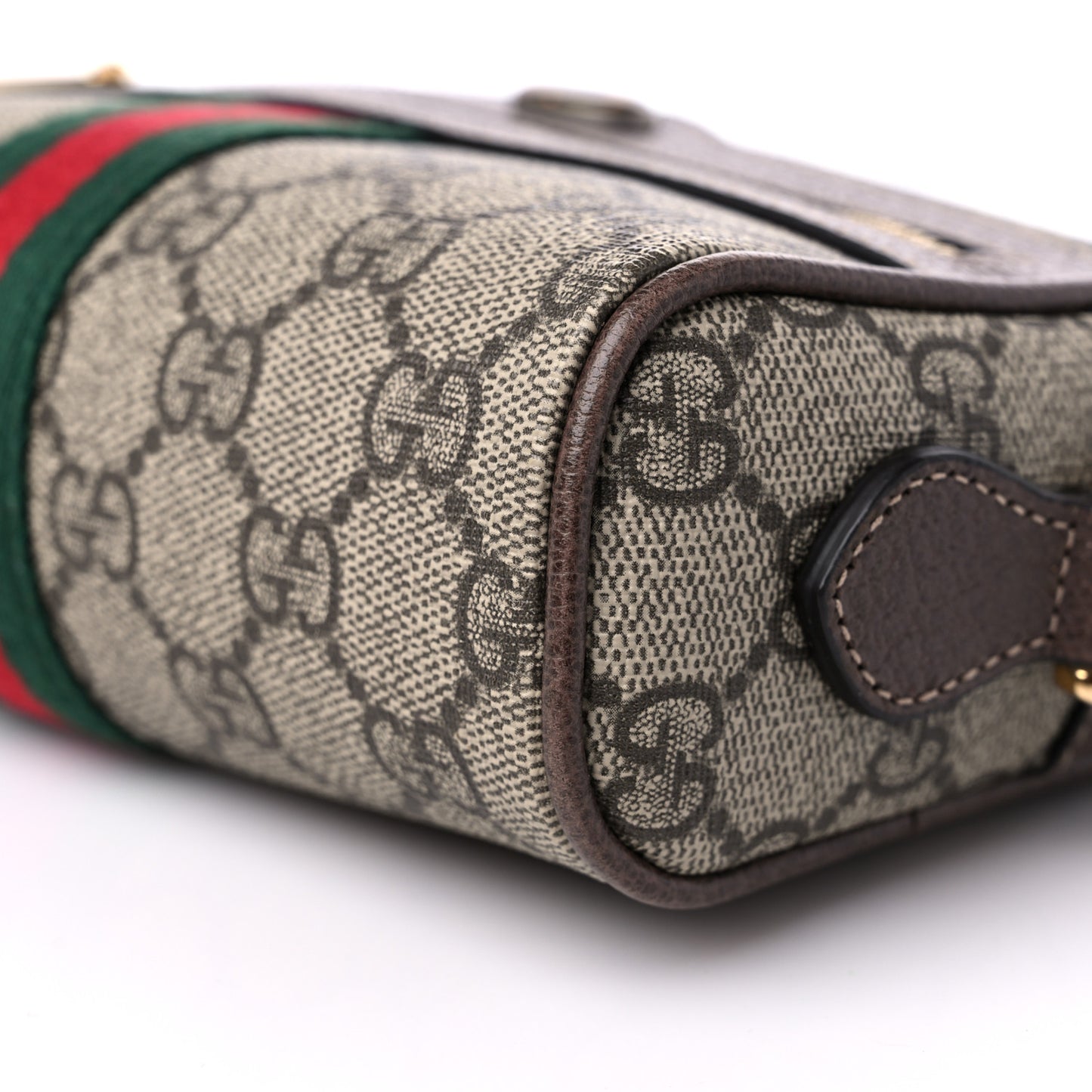 GG Supreme Monogram Web Mini Ophidia Shoulder Bag Brown
