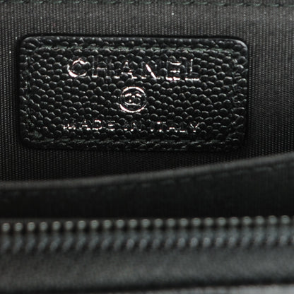 Chanel Caviar Quilted Boy Zip Around Coin Purse Wallet So Black 6 of 7