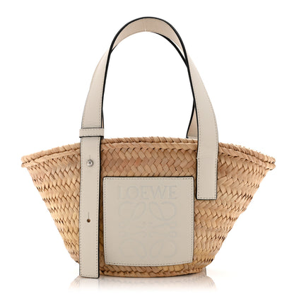 Loewe Raffia Small Basket Tote Bag Natural White 1 of 10