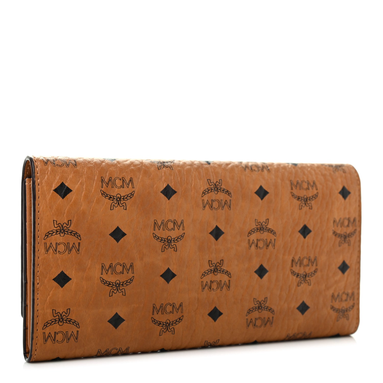 MCM Visetos Large Trifold Flap Wallet Cognac 3 of 8
