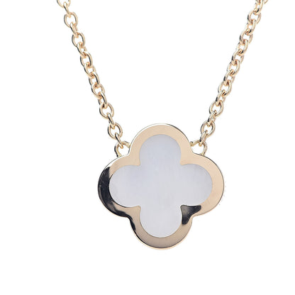 Van Cleef & Arpels 18K Yellow Gold Mother of Pearl Pure Alhambra Pendant Necklace 5 of 6