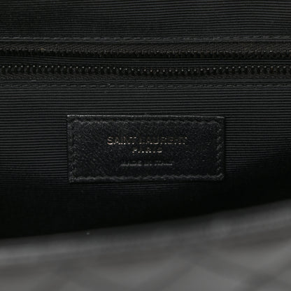 Saint Laurent Grain De Poudre Textured Mixed Matelasse Large Triquilt Monogram Monochrome Satchel Black 7 of 15