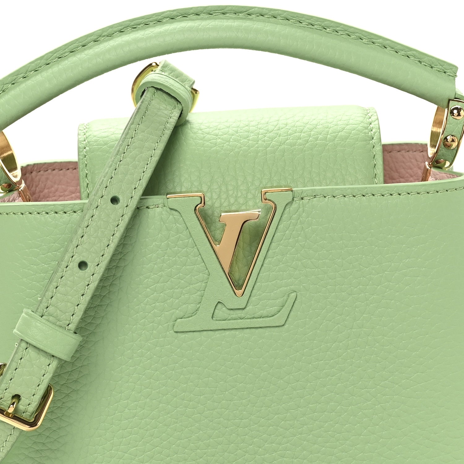Louis Vuitton Taurillon Mini Capucines Vert Pomme 7 of 9
