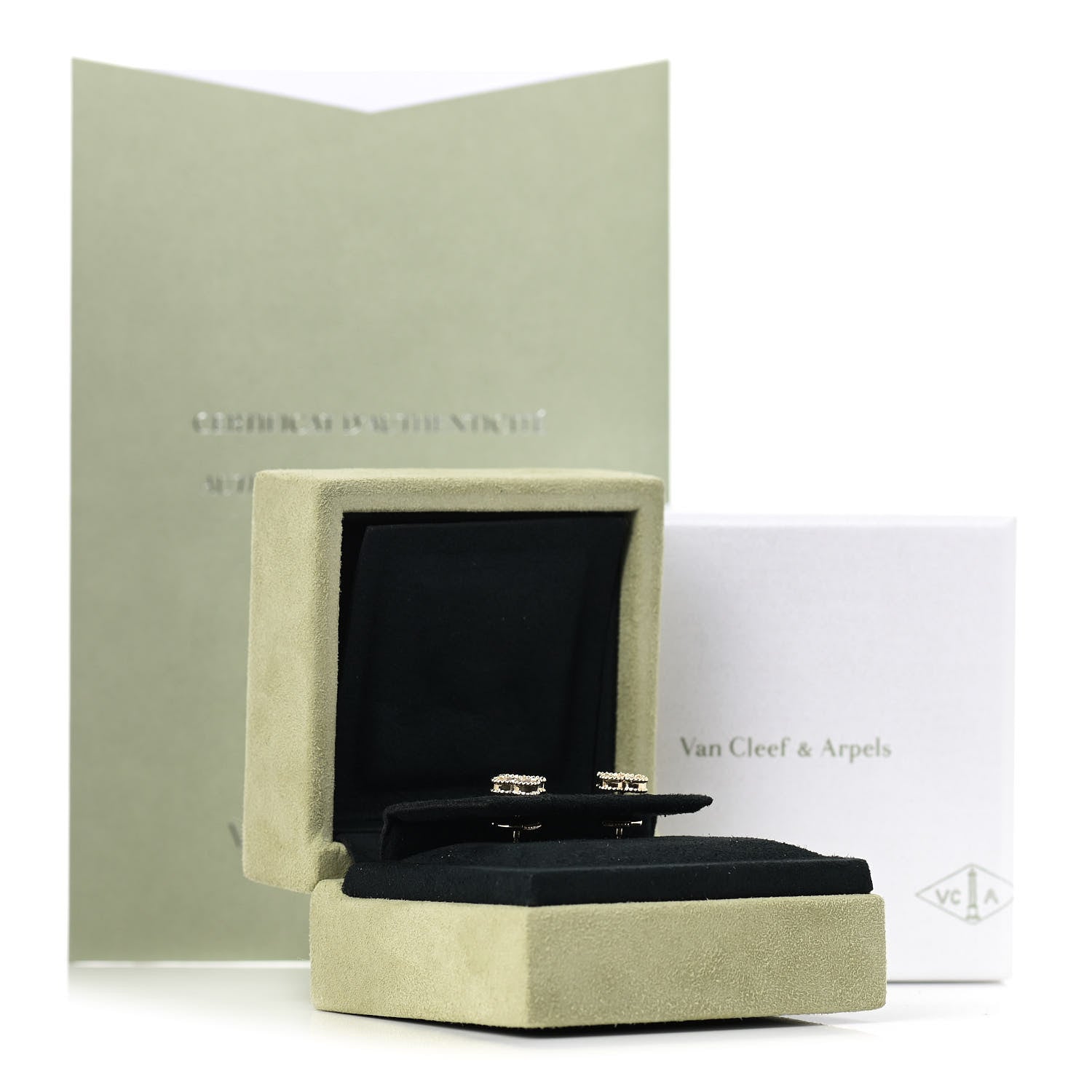 Van Cleef & Arpels 18K Yellow Gold Mother of Pearl Sweet Alhambra Earrings 6 of 6