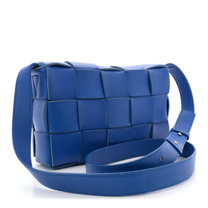 Bottega Veneta Lambskin Maxi Intrecciato Cassette Crossbody Bag Cobalt 3 of 12