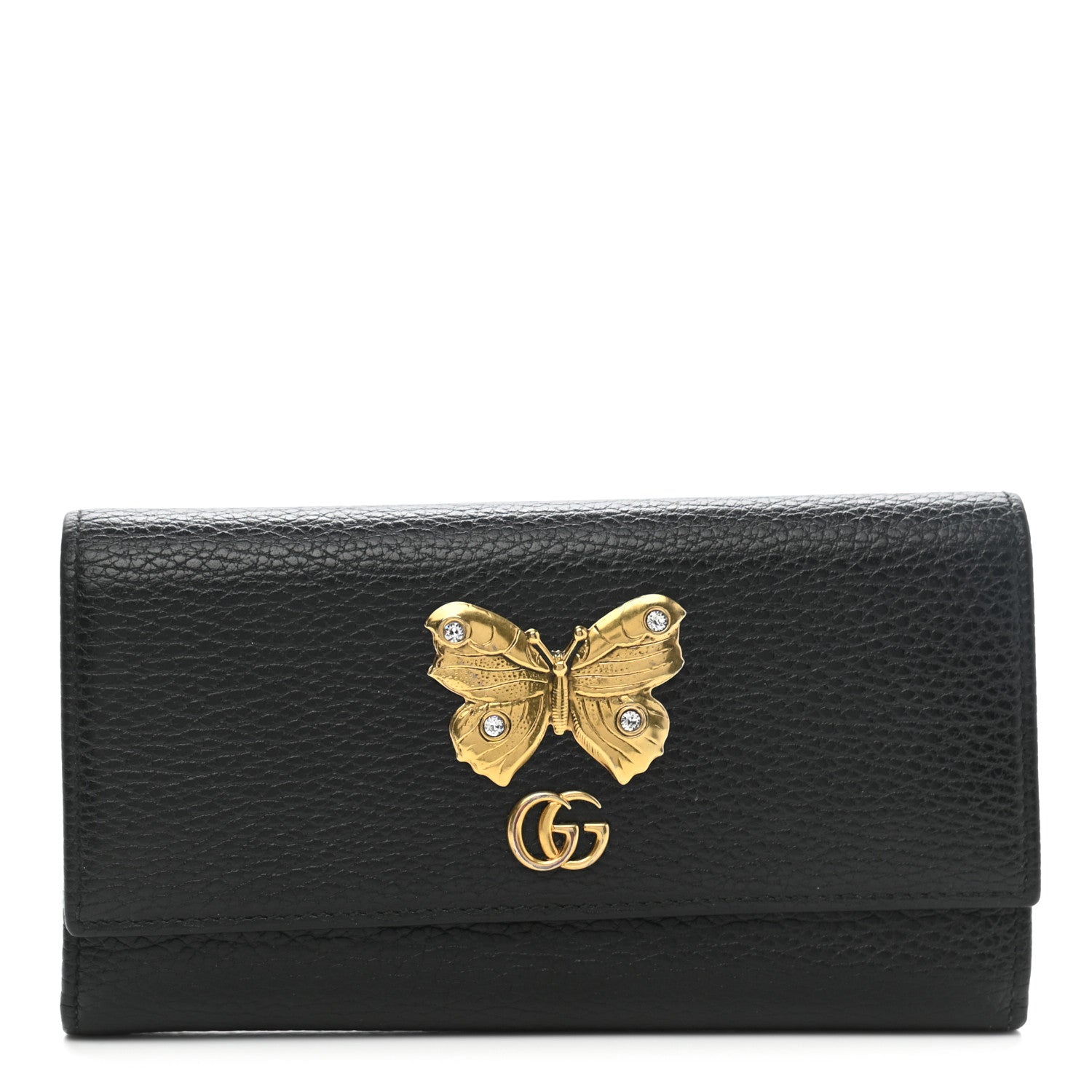 Gucci Calfskin Garden Continental Wallet Black 1 of 7