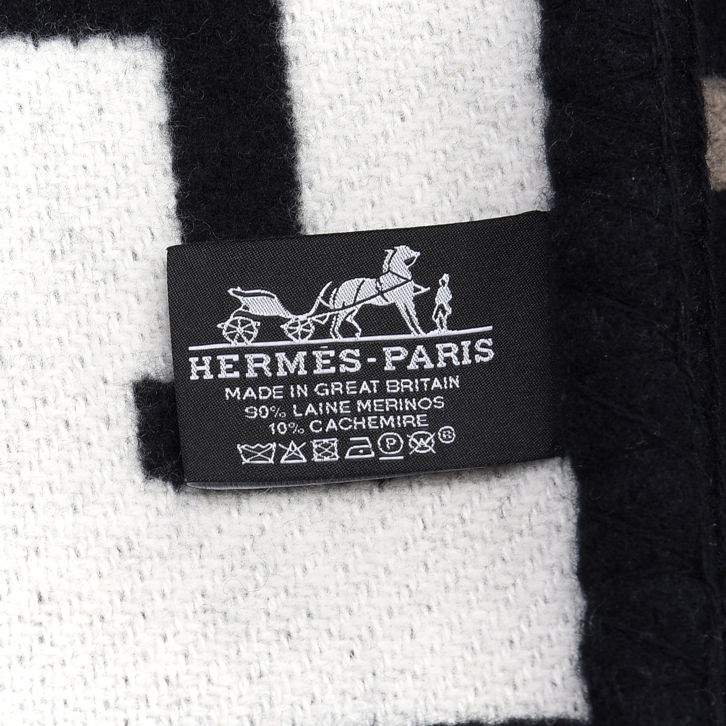 Wool Cashmere Avalon III Blanket Ecru Black