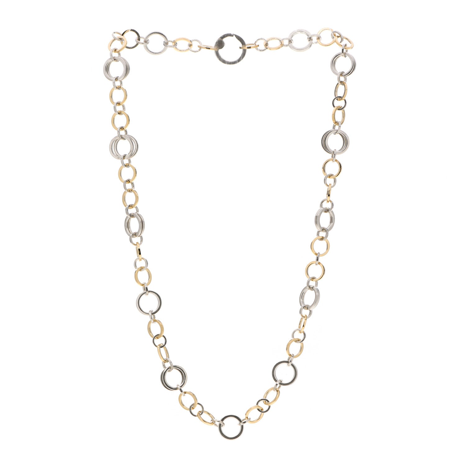 Tiffany Sterling Silver 18K Yellow Gold Interlocking Circles Link Necklace 3 of 5