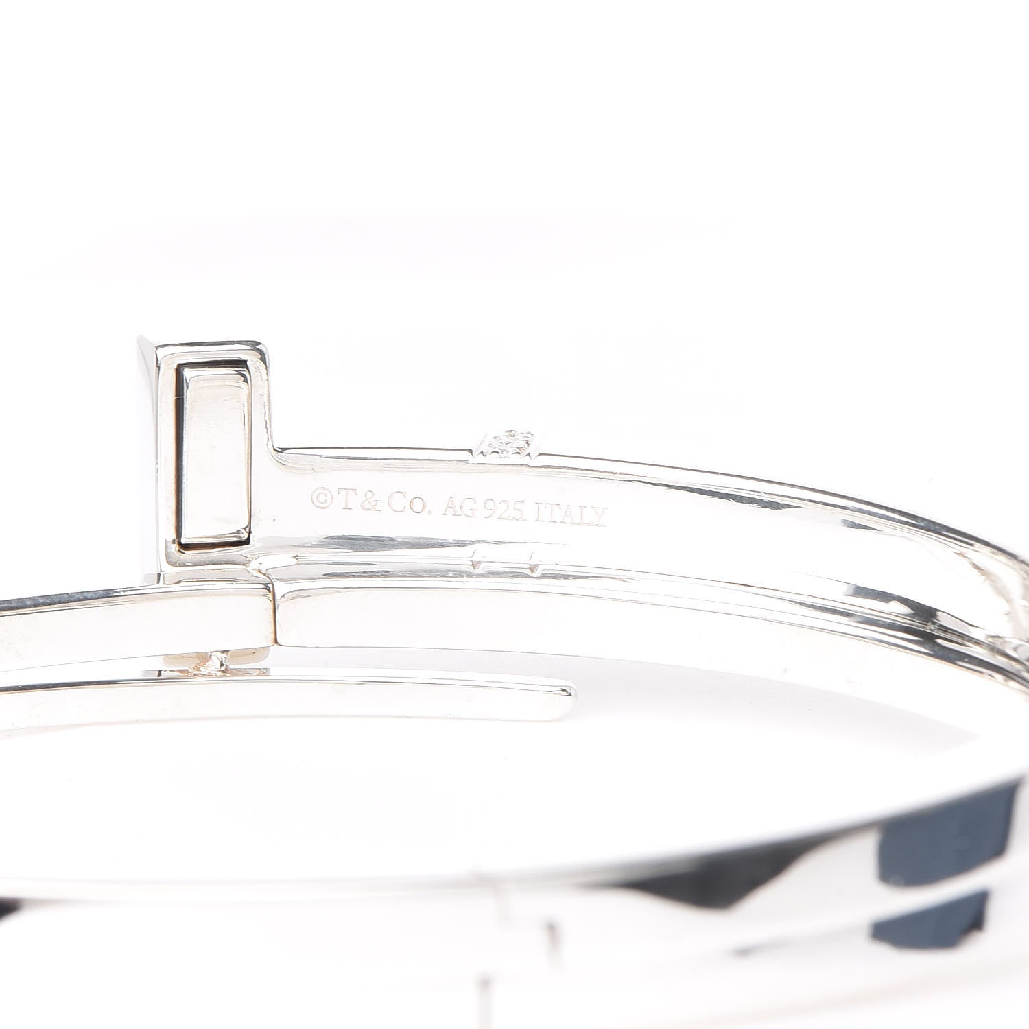 Tiffany Sterling Silver Diamond T Square Wrap Bracelet 4 of 4