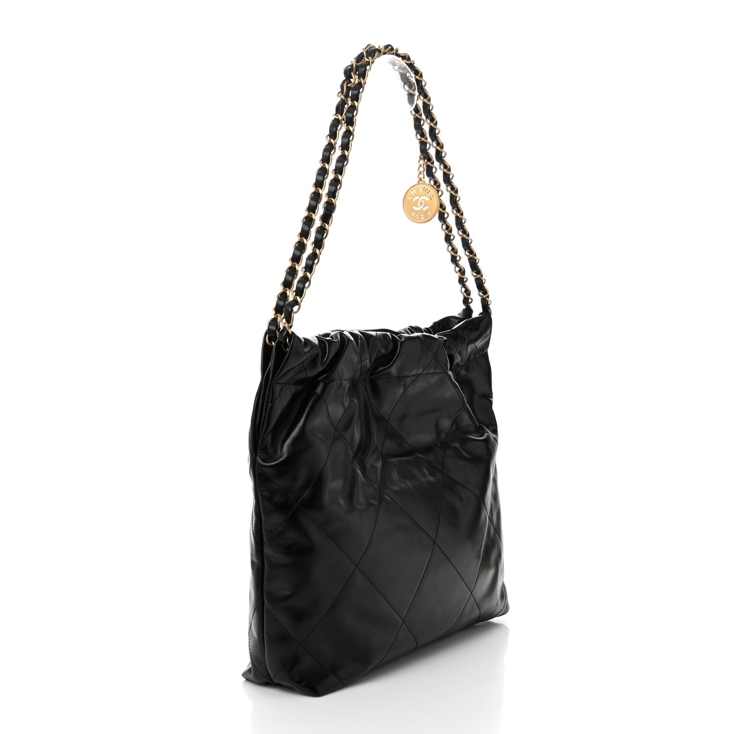 Chanel Shiny Calfskin Quilted Small Chanel 22 Black 4 of 11
