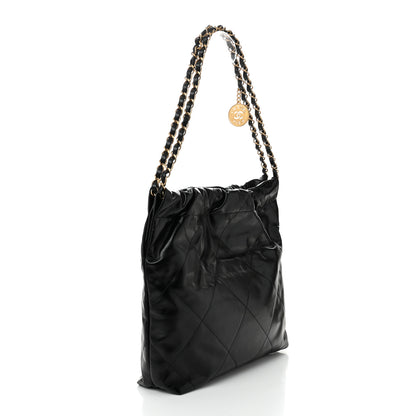 Chanel Shiny Calfskin Quilted Small Chanel 22 Black 4 of 11