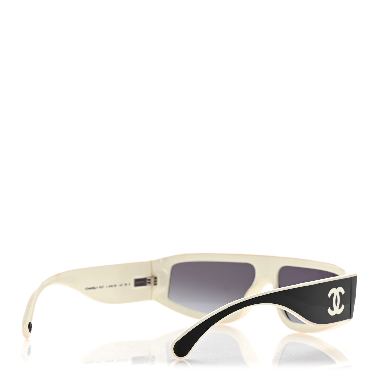 Chanel Acetate Cat Eye Sunglasses 6057 Black White 4 of 9
