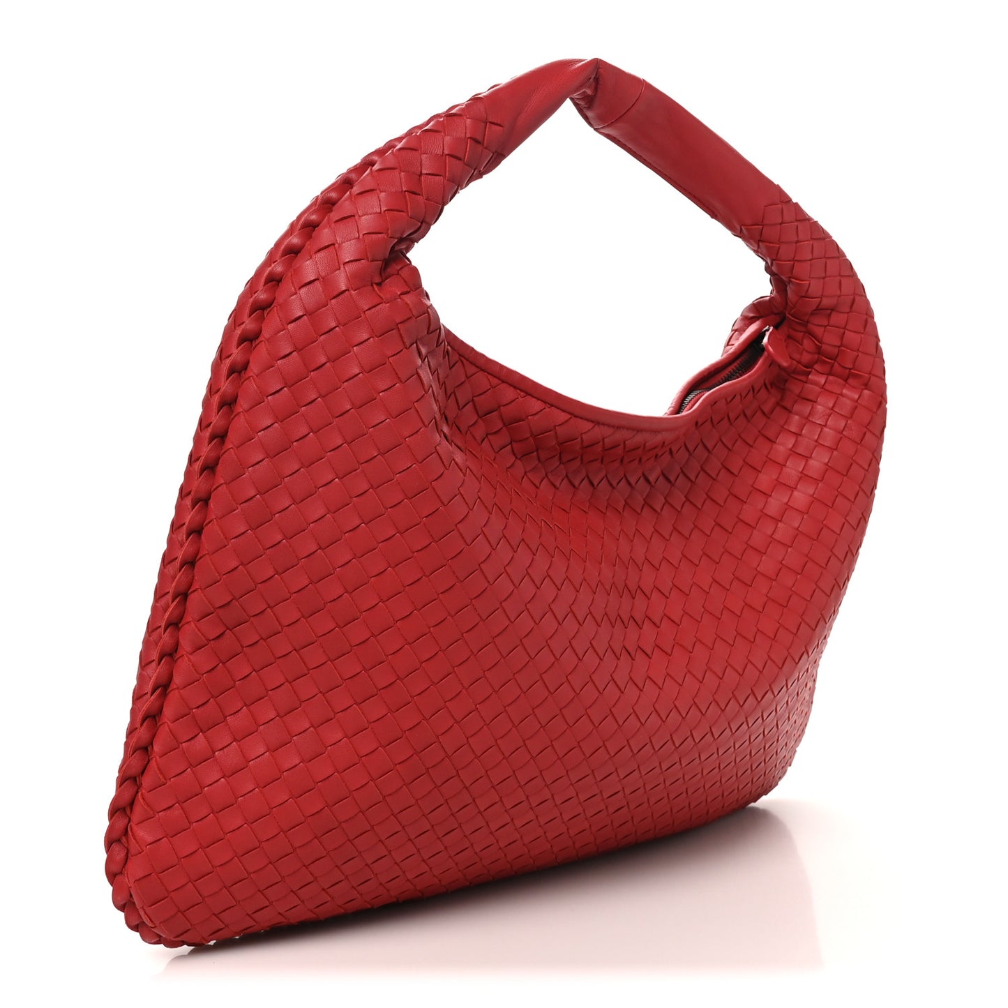 Nappa Intrecciato Large Veneta Hobo Fraise