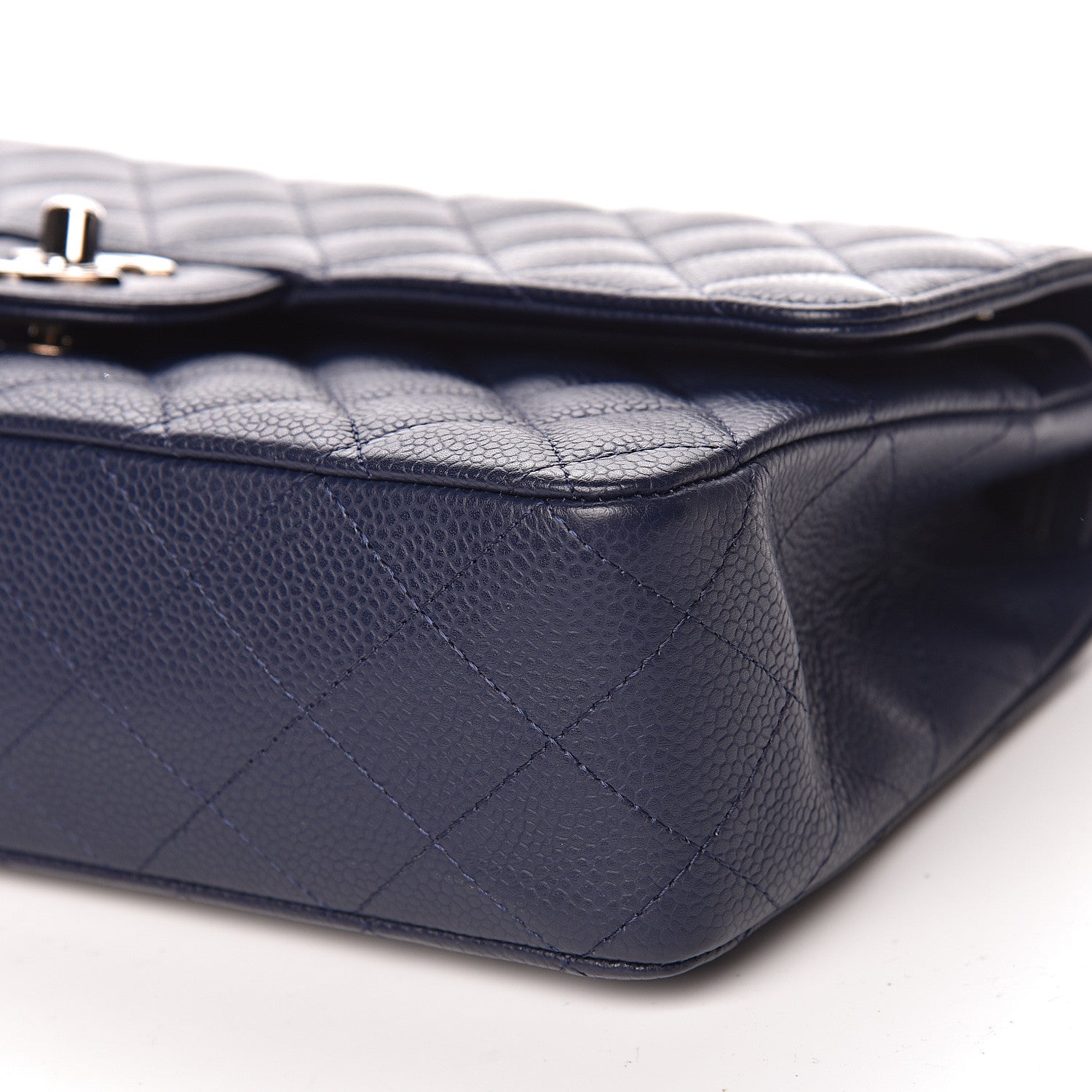 Chanel Caviar Quilted Medium Double Flap Navy 10 of 14