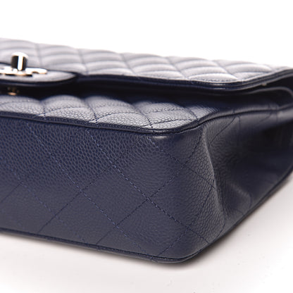 Chanel Caviar Quilted Medium Double Flap Navy 10 of 14