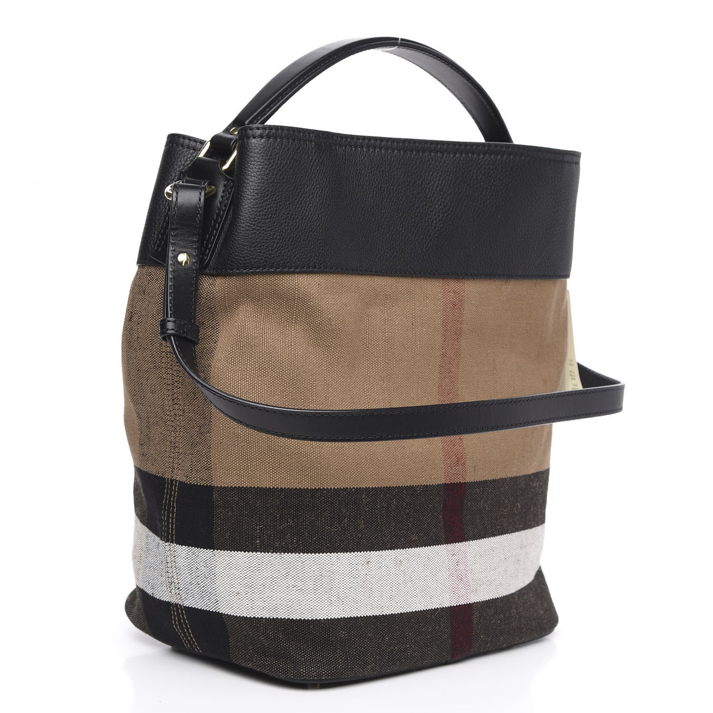 Grainy Calfskin Canvas Mega Check Medium Ashby Tassel Hobo Black