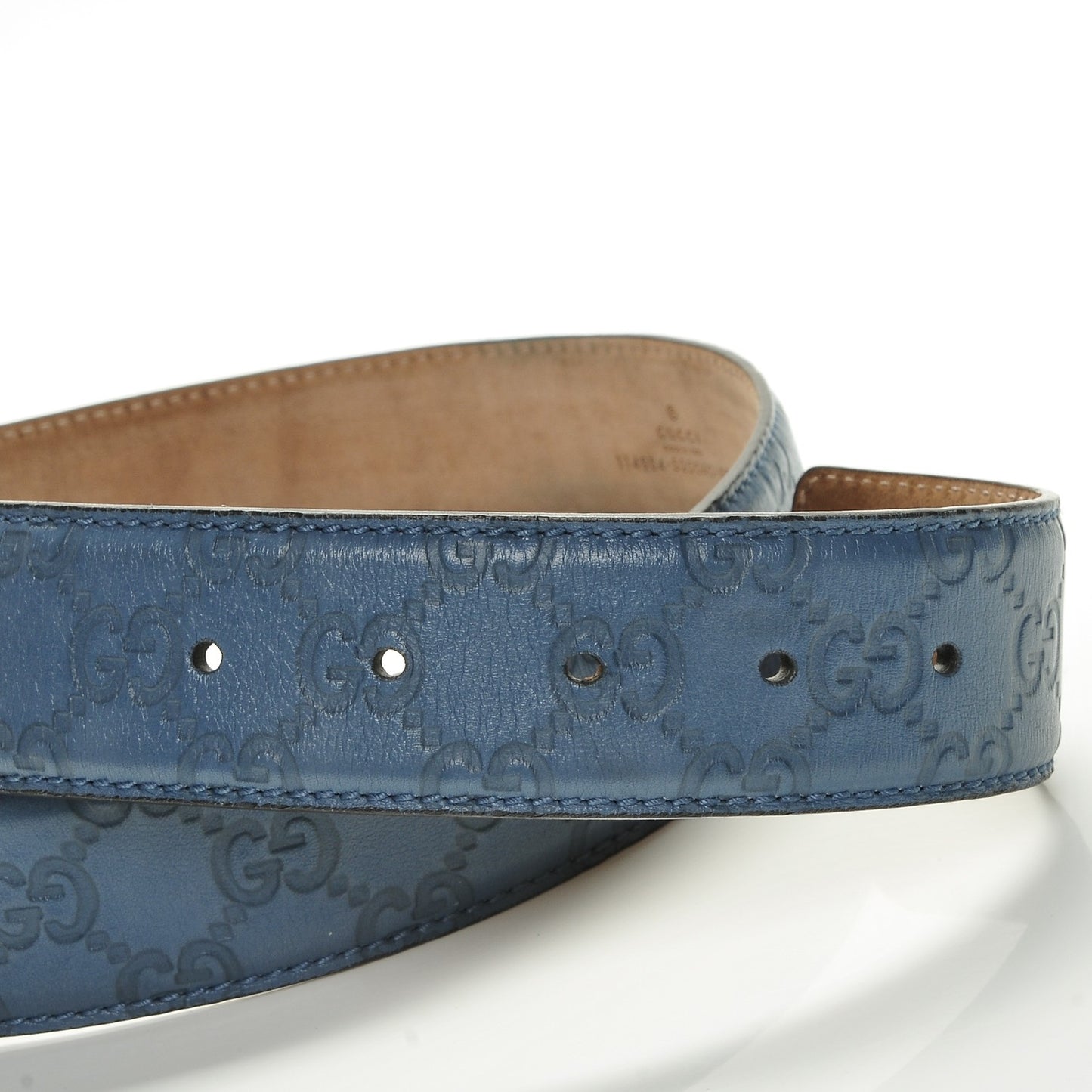 Guccissima Interlocking G Belt 85 34 Deep Cobalt