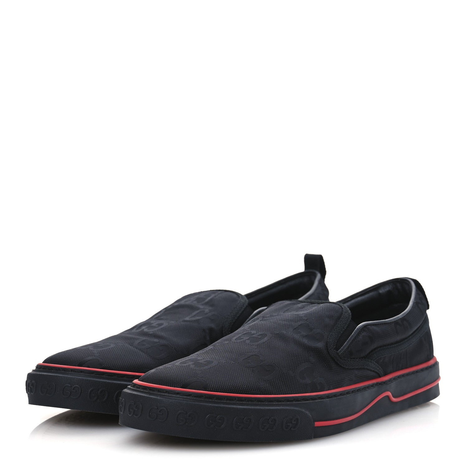 Gucci GG Nylon Mens 1977 Tennis Slip On Sneakers 11 Black 4 of 10