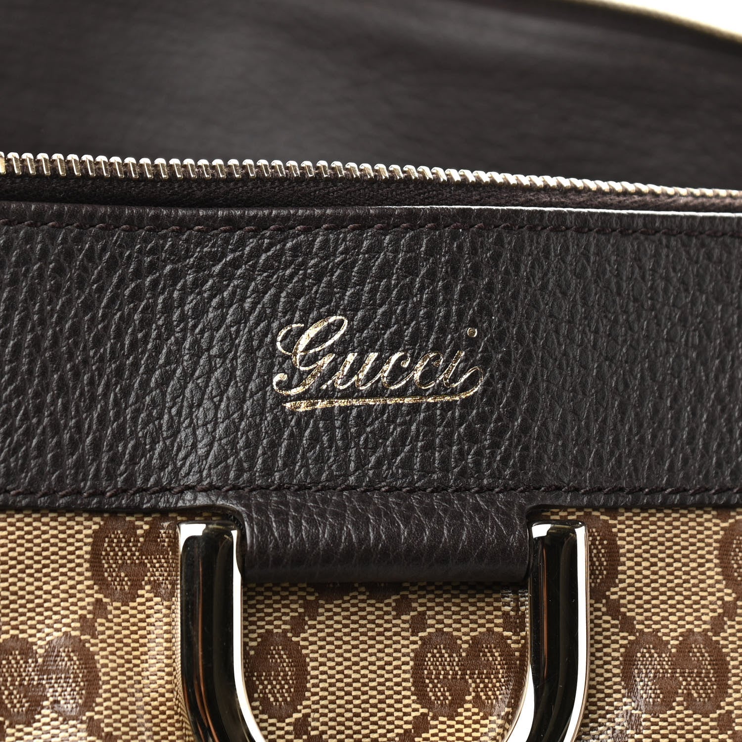 Gucci Crystal Monogram Large D Gold Hobo Dark Brown 8 of 15