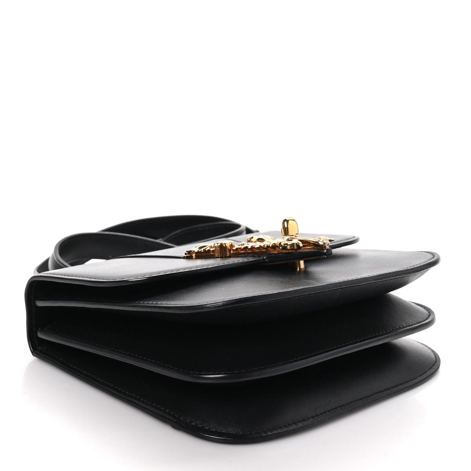 Versace Vitello Barocco Virtus Small Top Handle Shoulder Bag Black 4 of 10