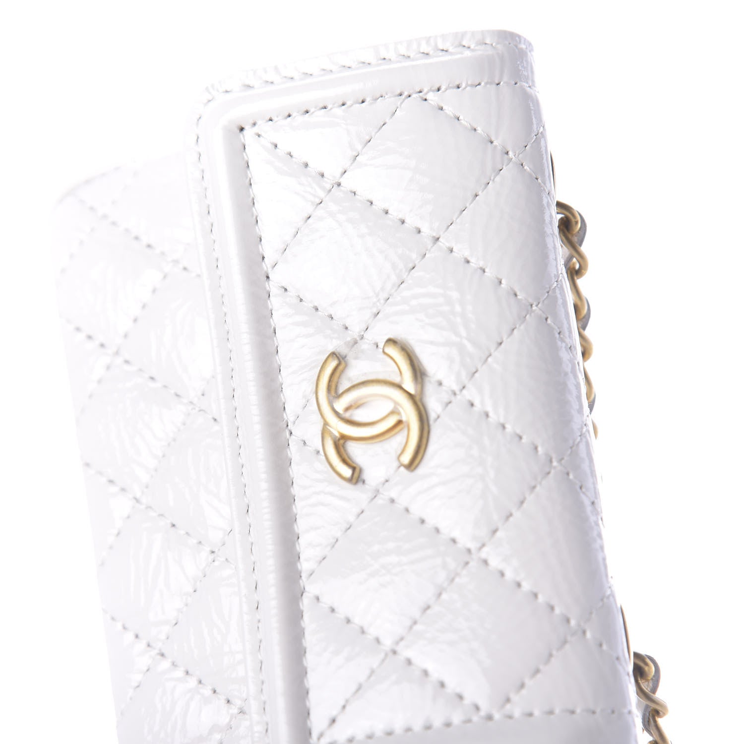 Chanel Shiny Aged Calfskin Quilted Waist Belt Bag White 11 of 13