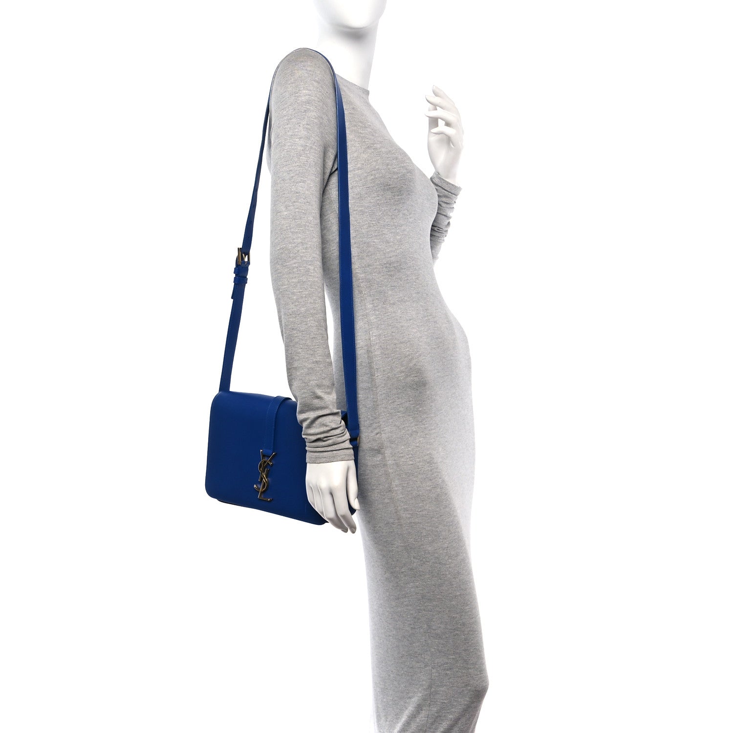 Saint Laurent Smooth Calfskin Medium Classic Monogram Universite Bag Royal Blue 2 of 16