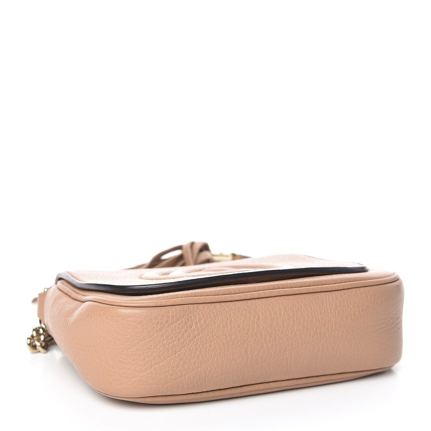 Pebbled Calfskin Small Soho Flap Crossbody Camelia