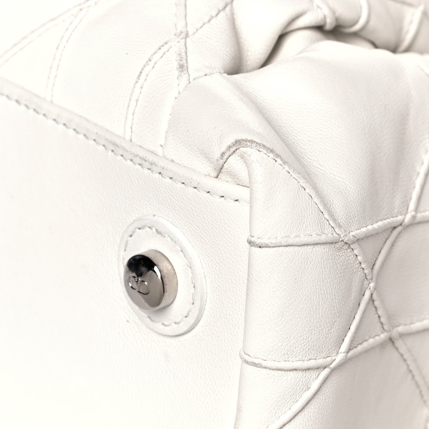Christian Dior Lambskin Cannage Medium Le Trente Tote White 10 of 15