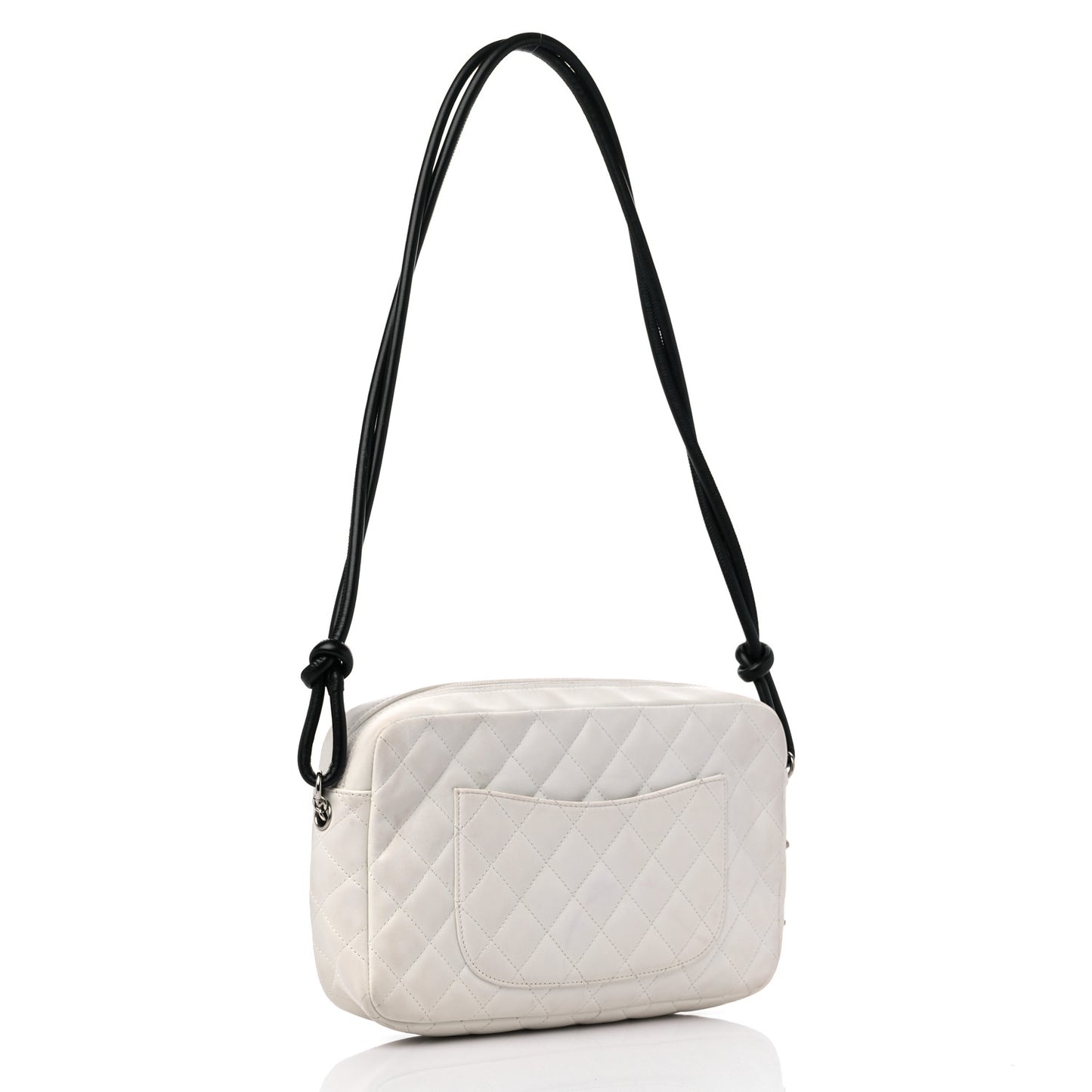 Calfskin Python Quilted Cambon Camera Case White